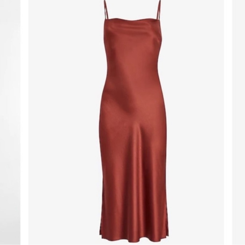 Express copper satin dress